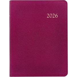 Graphic Image 2026 Desk Diary Agenda Appointment Book Planner, Genuine Goatskin Leather, 7x9" - Published and Bound in The USA