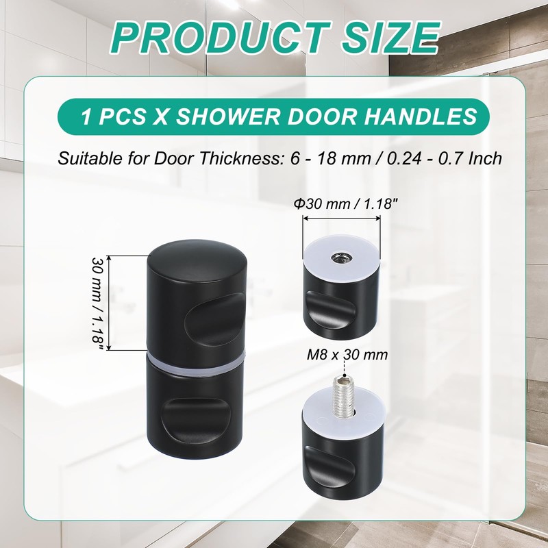 PATIKIL Glass Shower Door Handle, Aluminum Alloy Back-to-Back Shower Door