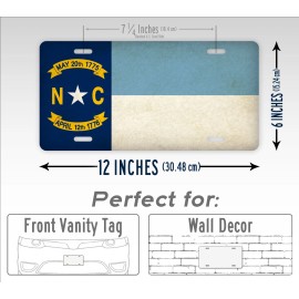 SignsAndTagsOnline University of North Carolina Flag License Plate Antique NC State Flag Auto Tag