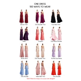 INFIWING Infinity Dresses for Women with Bandeau, One Size Wrap Dress Long Maxi Bridesmaids Convertible Dresses, Wedding Guest Multiway Dress Emerald Green