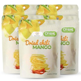 Dried Chili Mango by Amazin Choices, Premium Spicy Mango Strips Vegan, Non GMO and Gluten Free. Dried Fruit Snacks for Office - Snack Viet - Chili Fruit Snacks - Pack of 5 (17.5 Oz)