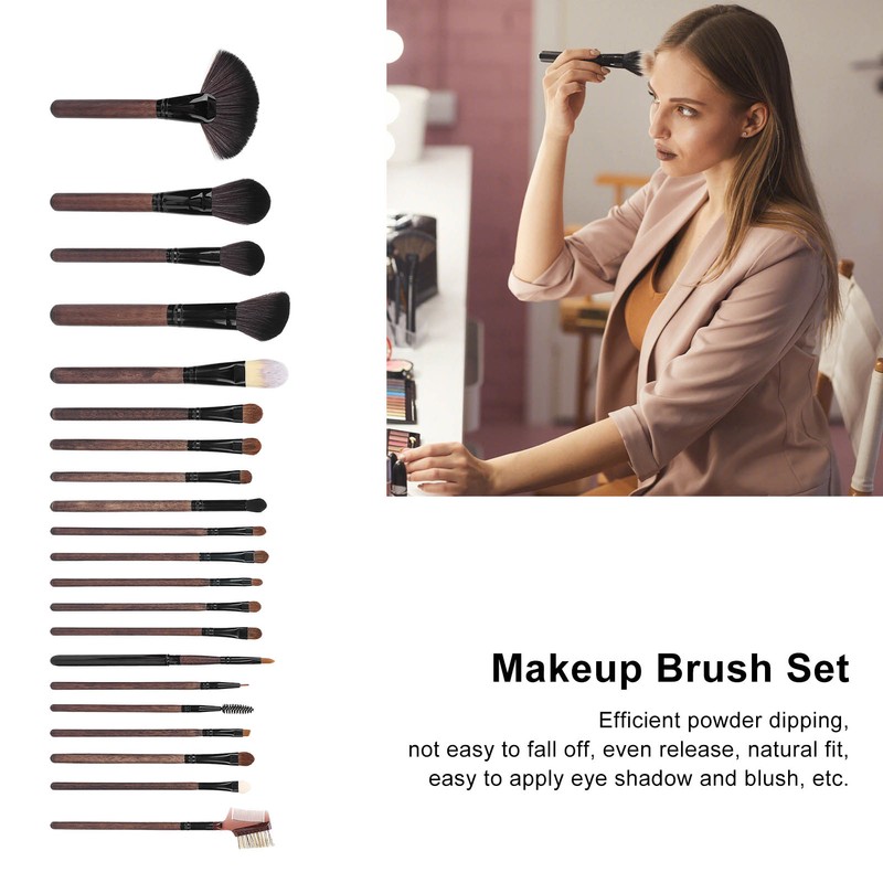21pcs Makeup Brush Set Wooden Handle Eyeshadow Foundation Blush Brush