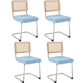 SONNACH Velvet Chair Seat Covers for Mid Century Modern Dining Chairs, Armless Accent Chairs Seat Slipcovers Pack of 4 (Babyblue)