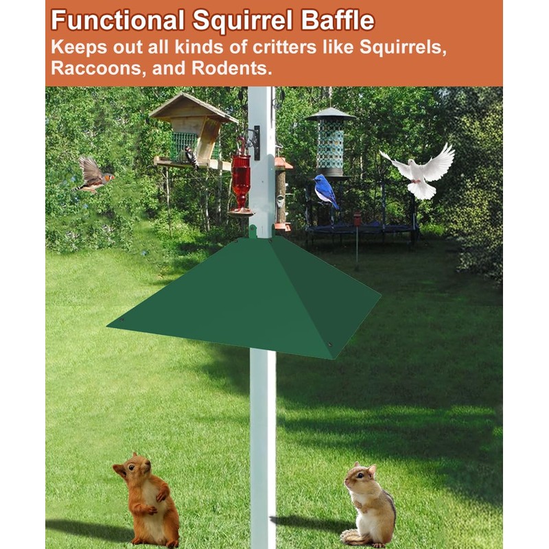 Khordin Metal Squirrel Baffle for 4x4 Post, Outside Wooden Pole