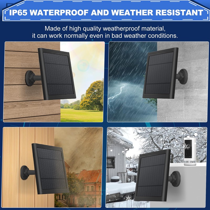 Solar Panel for Ring Doorbell 5W 5V Solar Charger Pefect