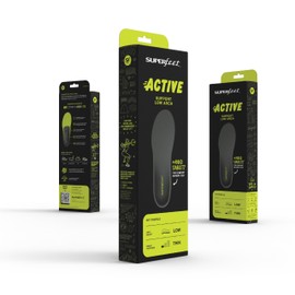Superfeet Active Support Low Arch Insole, Shock Absorption, Shock Dispersion, Sports, Competition, Support Type, Gray, 9.1 - 9.8 inches (23 - 25 cm)