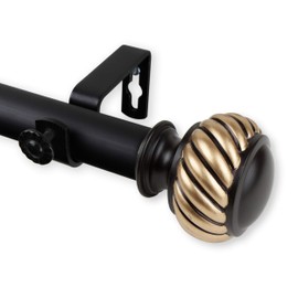 Rod Desyne 1" Baldir Curtain Rod, 160-240", Black