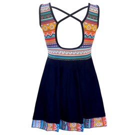 AONTUS - Traje de baño de una pieza para mujer, talla grande, control de abdomen, traje de baño, Arco iris, 16-18