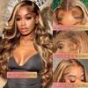 Body Wave Highlight Lace Front Wigs Human Hair 28 Inch