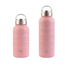 Hahasale stainless steel vacuum insulated water bottle small and high capacity portable fat caterpillars water bottle leak proof 9oz/12oz/25oz/34oz (Cherry blossom Pink, 360ml/12oz)
