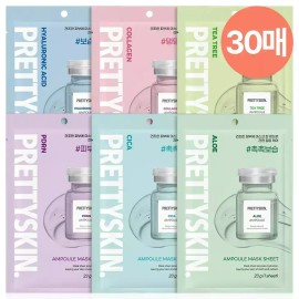 PDRN 고농축 앰플 마스크팩 6종 30매 PDRN 콜라겐 팩 시트팩 [[AB4] 시카 30매] High-Concentration Ampoule Mask Pack 6 Types 30 Sheets PDRN Collagen Sheet Mask [[AB4] Cica 30 Sheets]