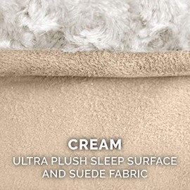 Furhaven Pet Dog Bed  Gel Foam Ultra Plush Luxe Lounger Pet Bed for Dogs  Cats, Cream, Giant                                                          