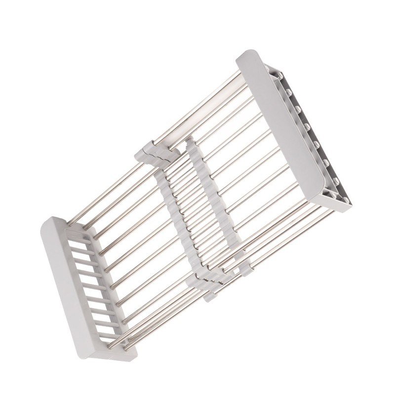 Expandable Sink Drainer Retractable Drain Rack Sink Organizer for Dishes