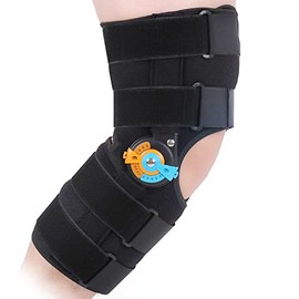 Rodillera con bisagras con estabilizadores laterales ROM soporte de rodilla ajustable inmovilizador de rodilla para dolor de rodilla ACL MCL PCL Artritis menisco Lágrima Post OP Recuperación para