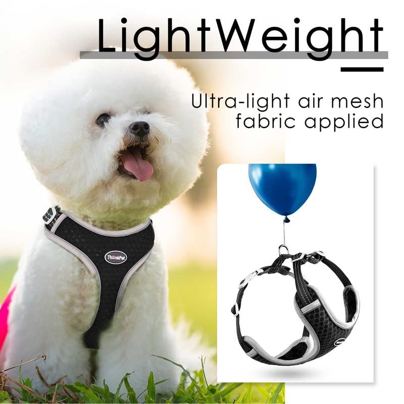 ThinkPet Arnés de ventilación reflectante transpirable suave sin tirones para