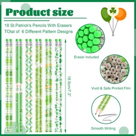HOWAF 34 Pack St Patrick’s Day Pencils and Notebooks Set, St Patricks Day Stationery Supplies for Kids-St Patrick’s Day Wood pencils with Eraser St Patrick’s Notepads