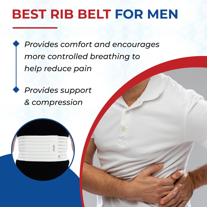 ITA-MED Breathable Elastic Rib Brace for Men, Ideal Compression Support