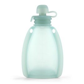 Baby Food Pouch, Silicone Reusable Squeeze Pouches for Kids BPA-Free Baby Feeding Pouch for Self-Made Fruit Puree Juice Yogurt 120ml (Green )