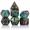 Glitter Blue Green Brown Mixed Colour Dice Set, Polyhedral Dice