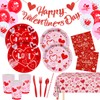 Valentine's Day Party Supplies Hot Heart Love Disposable Plates Napkins