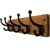 WEBI Rustic Coat Rack Wall Mount,5 Cast Iron Coat Hooks