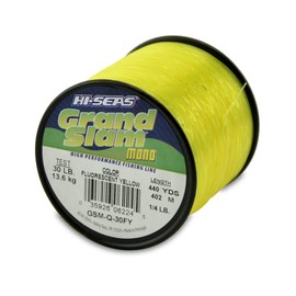 Hi-Seas Grand Slam Monofilament, 30 Pound Test, Fluorescent Yellow, 1/4-Pound Spool