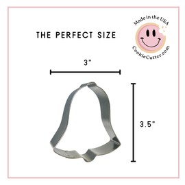 Foose Bell Cookie Cutter 3.5 Inch –Tin Plated Steel Cookie Cutters – Bell Cookie Mold