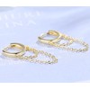 Gold Chain Earrings for Women Silver Double Layers Chain Earrings