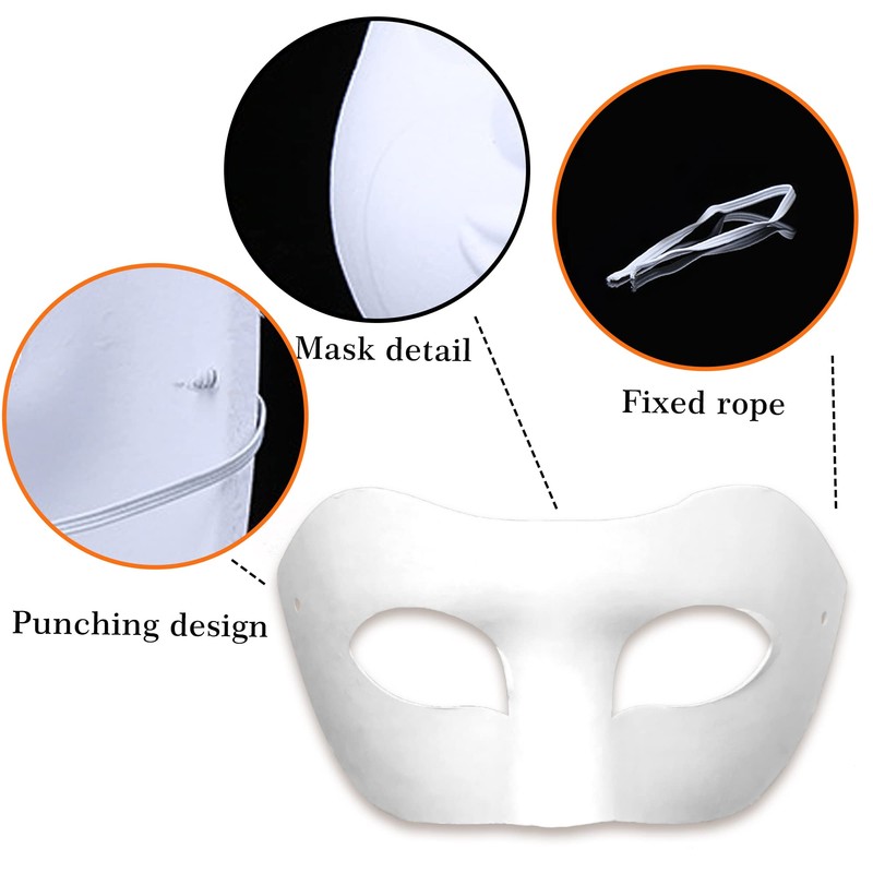 CSPRING CSPRING 12PCS Cute Paper Face Paintable White Plain DIY