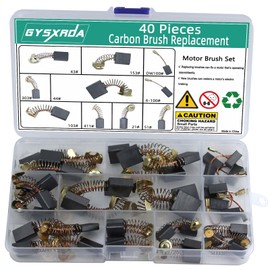 Gysxrda Electric Motor Carbon Brushes Set - 40 Pack Replacement Repair Kit with 10 Sizes, Suitable for Repair Power Tools Part