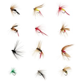 MEISH 12 Pcs Mixed Wet Trout Flies Fly Fishing Lures Kit Hand Tied Dry Selection Fly Assortment Nymphs Streamers for River Bass Sunfish