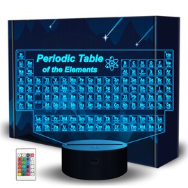 Ammonite Periodic Table of Elements Night Light, Tabla Periodica 3D lamp 16 Color Changing with Remote Control and Timer, School Supplies and Classroom Kids Room Decor, Chemistry Gifts for Students
