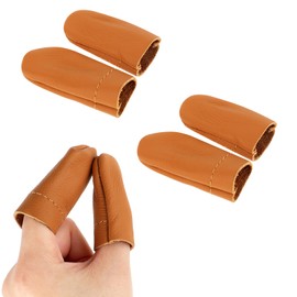 3 Pairs Leather Finger Protectors for Sewing, Leather Sewing Finger Protector Needle Felting Knitting Fingers Thimble Guards Thimble Guards Tools for Hand Quilting Craft Embroidery Needlework