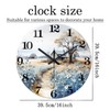 XNM Round Clock Battery Operated 16 Inch Wood Analog Large
