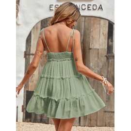 Narecte Summer Cami Dresses,Beach Dresses for Women,Boho Dress,Wedding Guest Dresses for Women,Sundresses LightGreen S