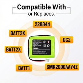 BUSFUIVA 2 gig Battery 2X Control Panel Security System Alarm Battery for 228844 BATT1 BATT2X 6MR2000AAY4Z 10-000009-001 10-000013-001 PERS-4200