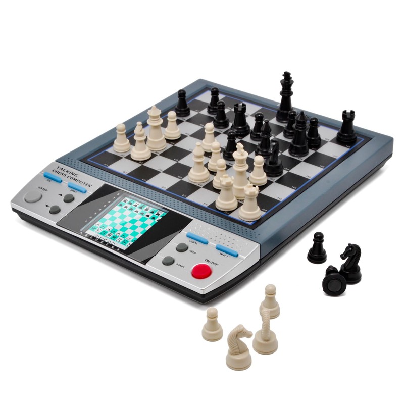 iCore Electronic Chess Set Pro Black: Talking Tutor, Learning Tactics,