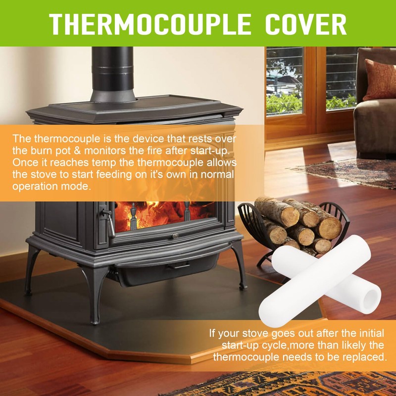 SRV7034-186 Thermocouple Ceramic Protection Cover Replacement for Quadra Fire Pellet