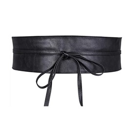 Voarge Leather Belt for Women, Dress Belt for Women, Wide Faux Leather Belt for Party, Skirt, Daily Wear, Black, XXL