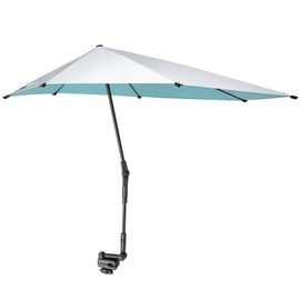 G4Free UPF 50+ Adjustable Chair Umbrella XL with Universal Clamp UV Protection Sun Shade Umbrella for Beach Chair, Stroller, Wheelchair, Golf Cart, Bleacher, Patio (Lake Blue)