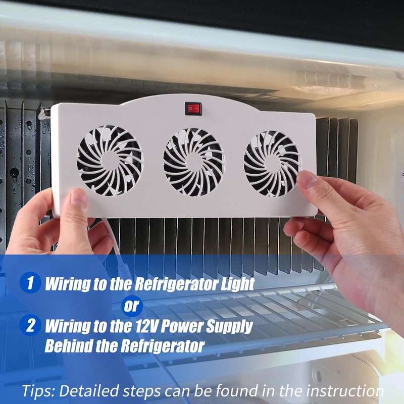 Makevivi 12V RV Refrigerator Fan, RV Fridge Fan for Efficient