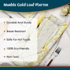 Elegant Marble Gold Loaf Rectangular Disposable Paper Platter - 16"