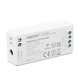 LIGHTEU®, Milight Miboxer 2.4GHz single color dimmer LED strip controller DC12V/24V output Max.12A, FUT036S