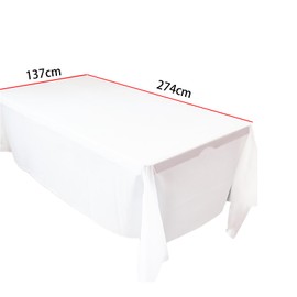 Mcoser 2Pcs Rectangular Plastic Table Cloth,Disposable Table Cloth Table Covers for Picnic,Birthday Parties,Wedding,Christmas White(137cm*274cm)