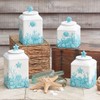 BLACK FOREST DECOR Blue Shells Ceramic Canisters - Set of