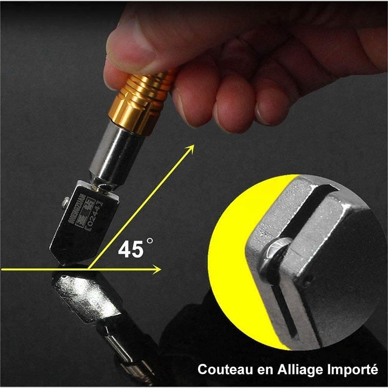 Yakamoz 2 Pack 3-15mm Tungsten Carbide Glass Cutter Metal Handle
