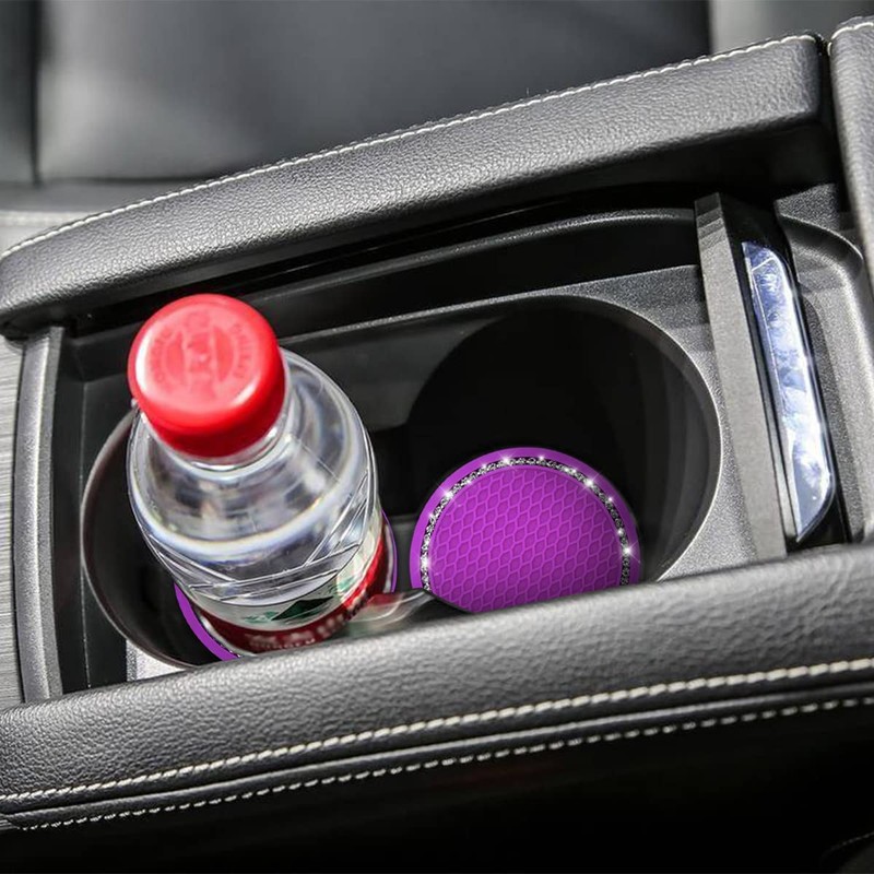 Car Cup Holder Coaster, 2 PCS Universal Bling Crystal Rhinestone