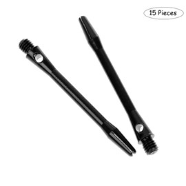 Colrid Pack of 15 Metal Dart Shafts, 45 mm Dart Shafts, Aluminium, Dart Shafts, Durable, with Standard 2BA Screw Thread, for Soft Darts and Steel Darts (Black 45 mm)