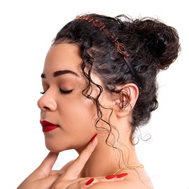 HFZRZFH Professional 2-Pack Weave Bangs Headband Set for Women - Black and Brown Hair Accessories for Stylish and Versatile Hairstyles