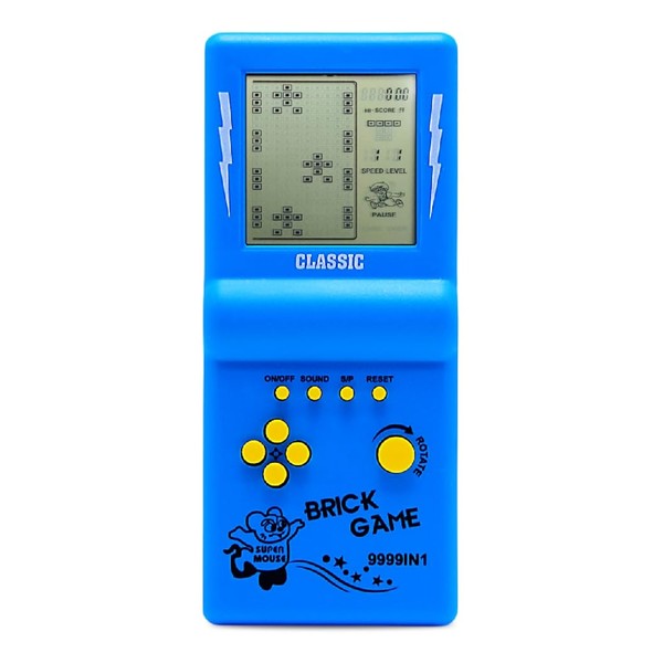 CZT Nouvelle Console de Jeu en Brique Grand écran Puzzle Nostalgique Classique Intégré 23 Jeux Vitesse/Difficulté Réglable Alimenté par 2 Piles AA (Non incluses) Meilleur Cadeau (Bleu)